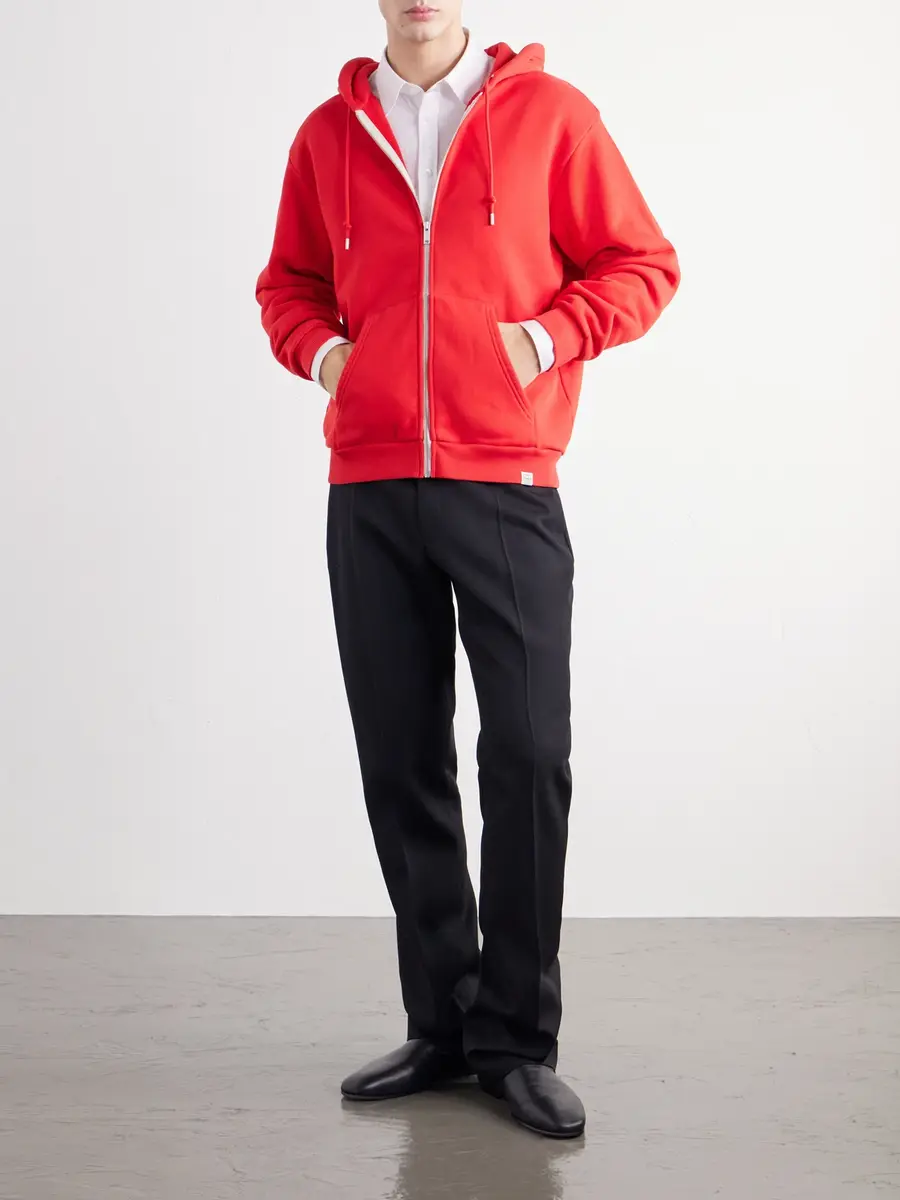 TOTEME Cotton-Fleece Zip-Up Hoodie - Men | Thumbnail 2 TOTEME Cotton-Fleece Zip-Up Hoodie - Men | Thumbnail 2