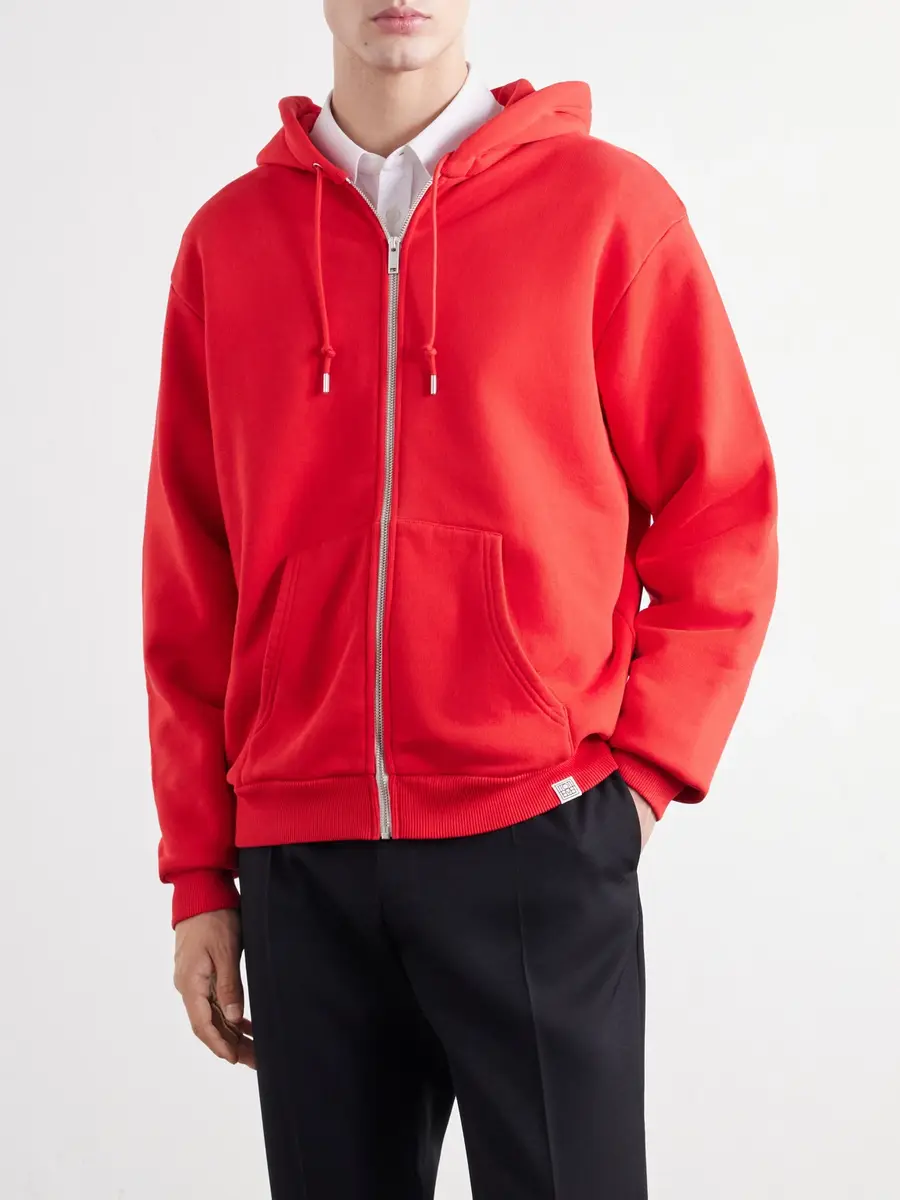 TOTEME Cotton-Fleece Zip-Up Hoodie - Men | Thumbnail 3 TOTEME Cotton-Fleece Zip-Up Hoodie - Men | Thumbnail 3