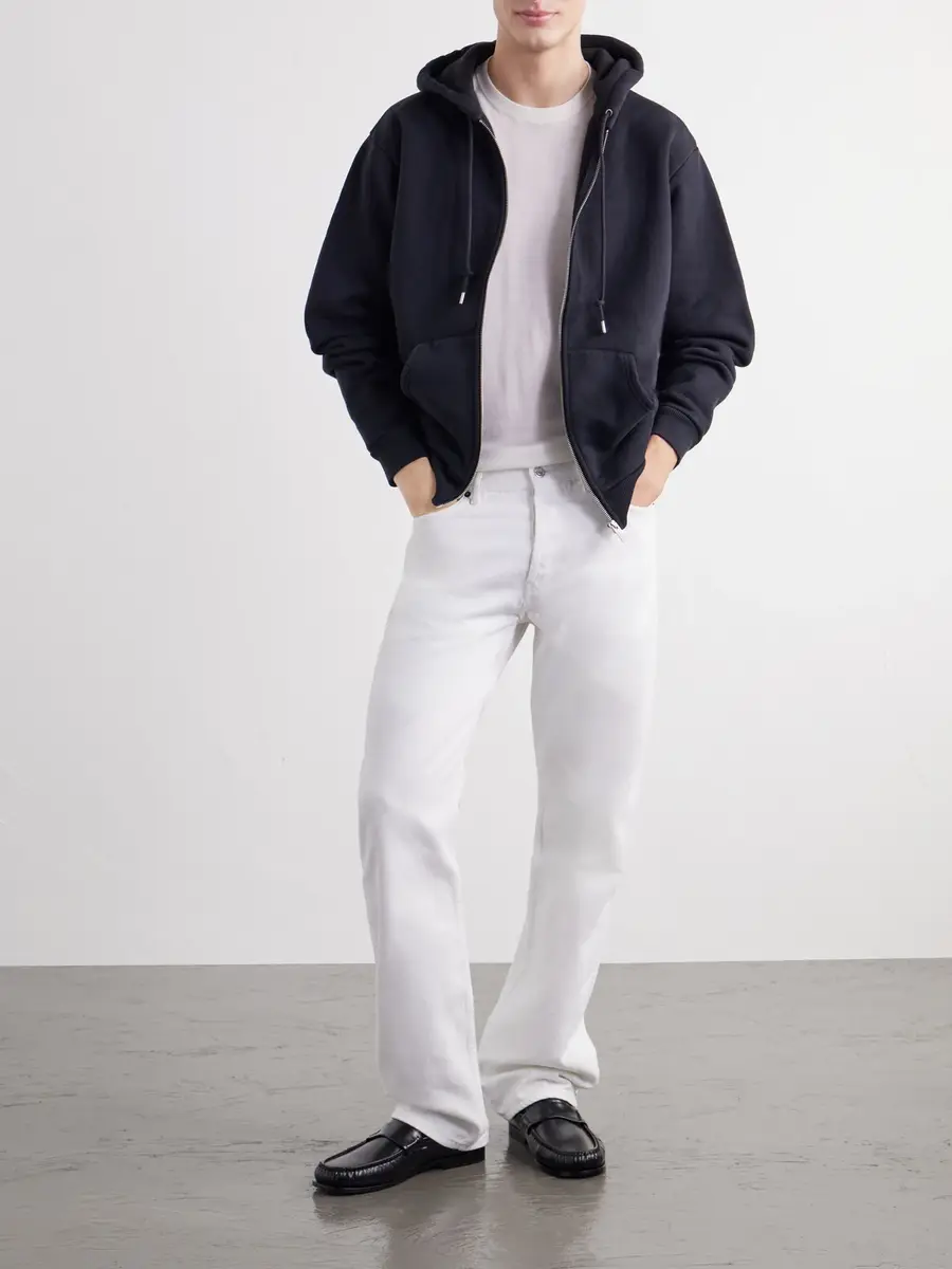 TOTEME Cotton-Fleece Zip-Up Hoodie - Men | Thumbnail 2 TOTEME Cotton-Fleece Zip-Up Hoodie - Men | Thumbnail 2