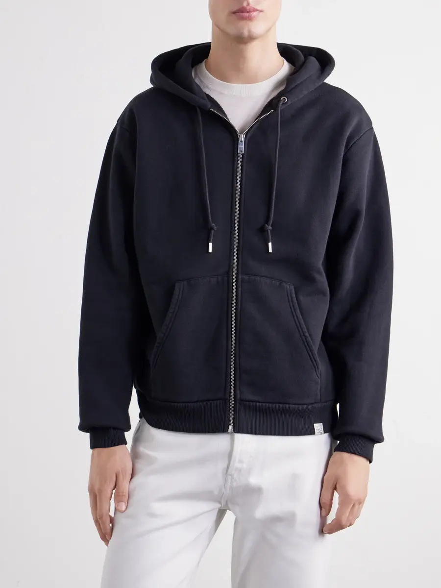 TOTEME Cotton-Fleece Zip-Up Hoodie - Men | Thumbnail 3 TOTEME Cotton-Fleece Zip-Up Hoodie - Men | Thumbnail 3