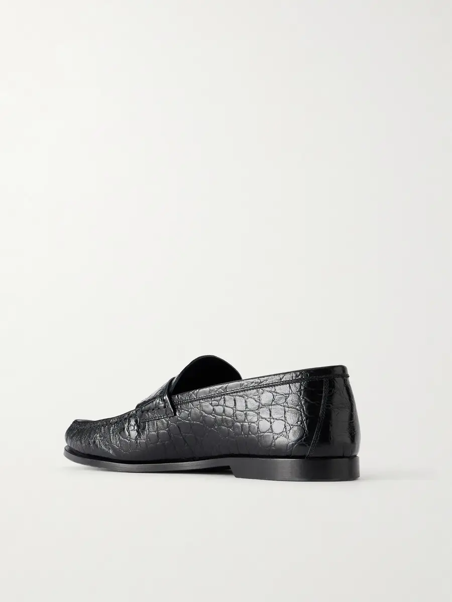TOTEME Croc-Effect Leather Loafers - Men | Thumbnail 4