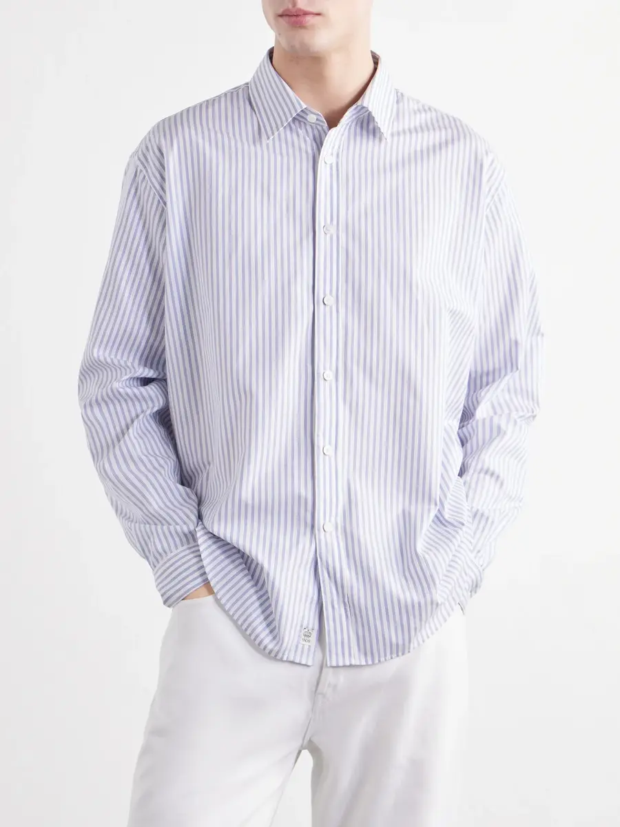 TOTEME Striped Cotton-Poplin Shirt - Men | Thumbnail 3 TOTEME Striped Cotton-Poplin Shirt - Men | Thumbnail 3