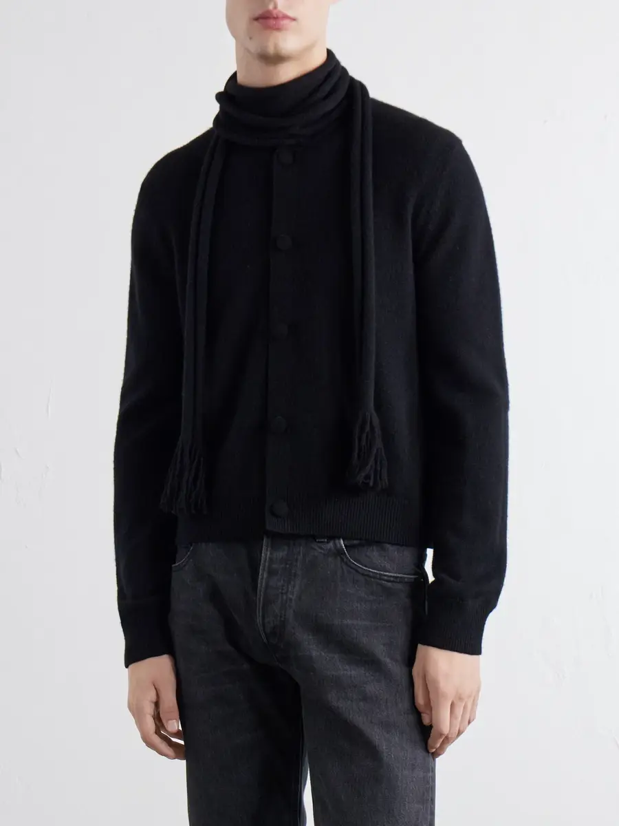 TOTEME Scarf-Detailed Cashmere Cardigan - Men | Thumbnail 3 TOTEME Scarf-Detailed Cashmere Cardigan - Men | Thumbnail 3
