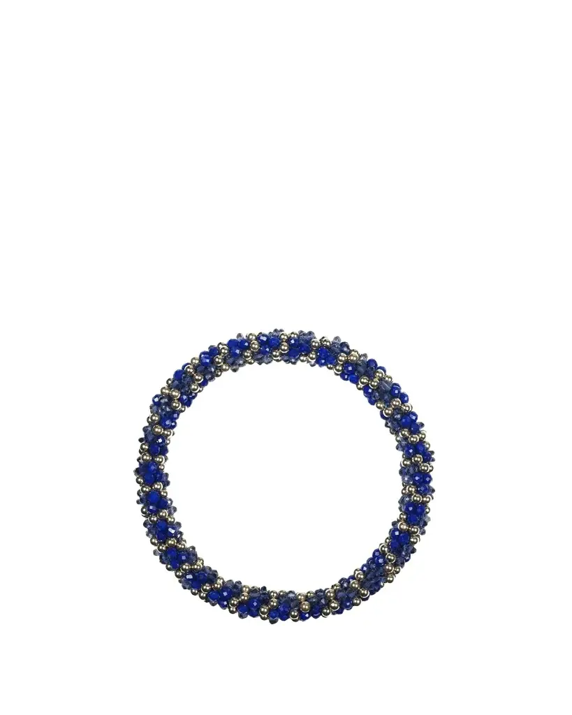 Meredith Frederick 14K Gold Lapis and Iolite Beaded Bracelet