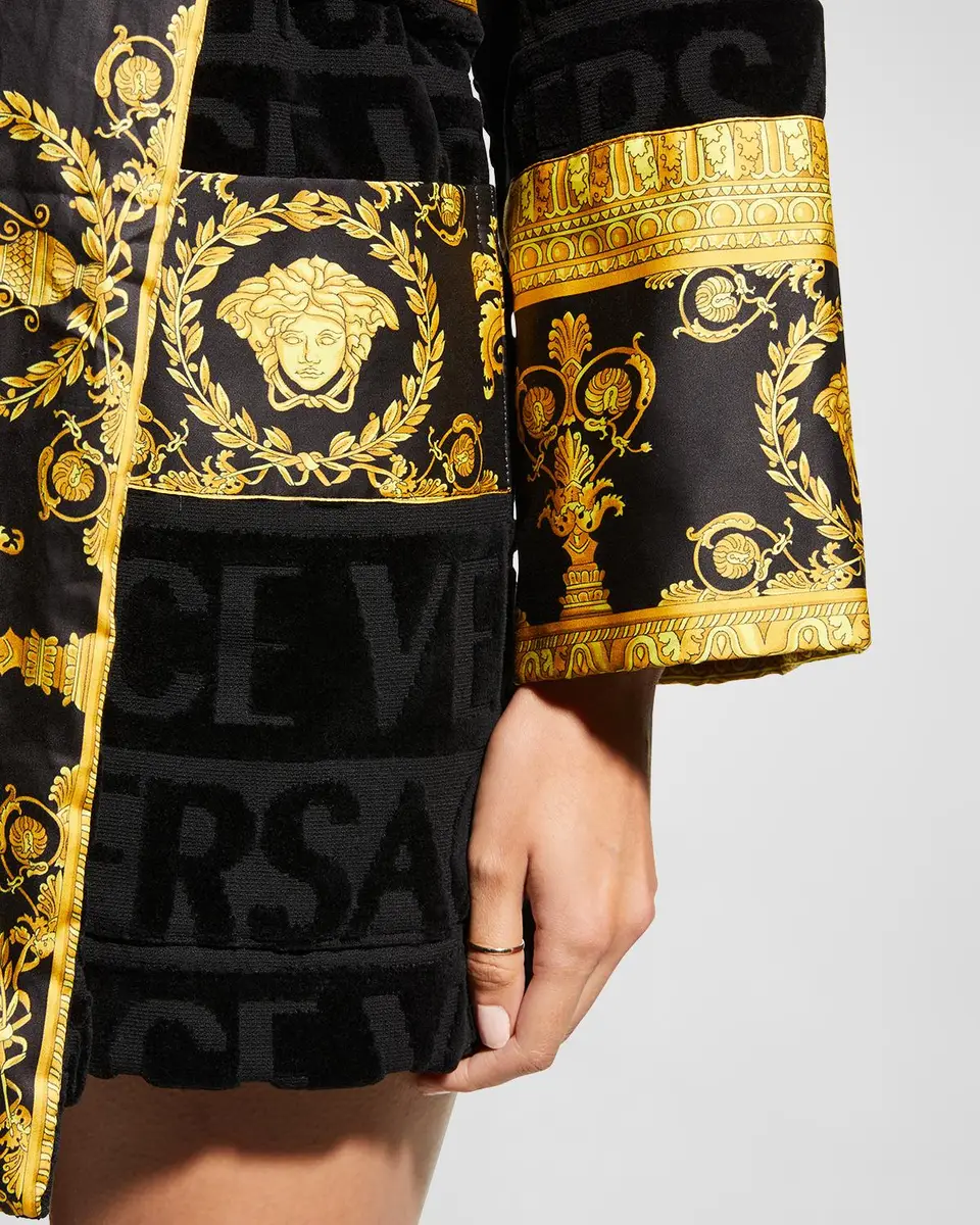 Versace I Heart Baroque Hooded Short Bathrobe | Thumbnail 5 Versace I Heart Baroque Hooded Short Bathrobe | Thumbnail 5