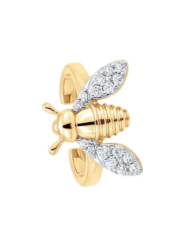 18K Two-Tone Gold Queen Bee Diamond Ear Cuff 18K Two-Tone Gold Queen Bee Diamond Ear Cuff