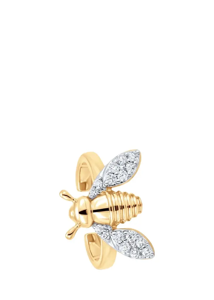 SARA WEINSTOCK 18K Two-Tone Gold Queen Bee Diamond Ear Cuff | Image 1 SARA WEINSTOCK 18K Two-Tone Gold Queen Bee Diamond Ear Cuff | Image 1