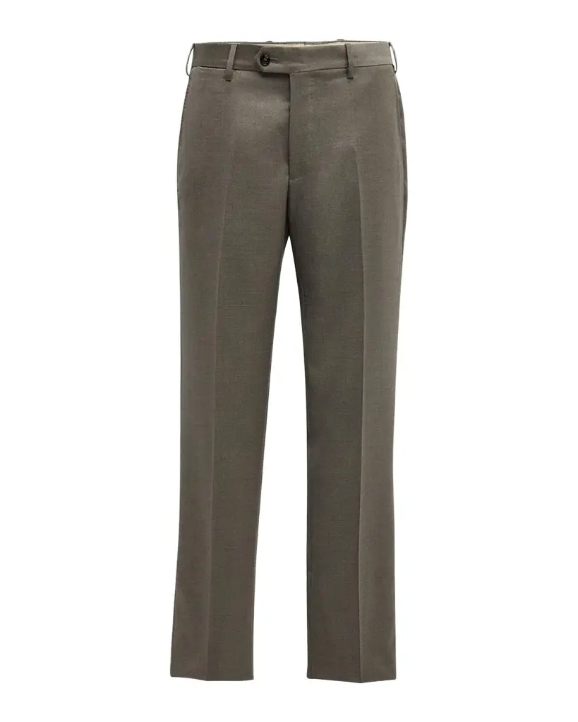 Giorgio Armani Men's Flat-Front Wool Trousers | Image 1 Giorgio Armani Men's Flat-Front Wool Trousers | Image 1
