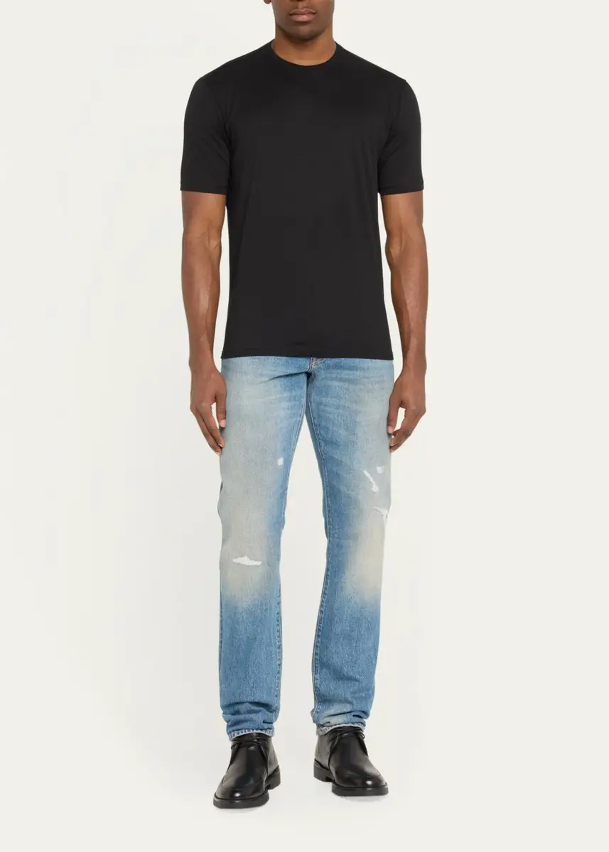 Cesare Attolini Men's Cotton Crew T-Shirt | Thumbnail 2 Cesare Attolini Men's Cotton Crew T-Shirt | Thumbnail 2