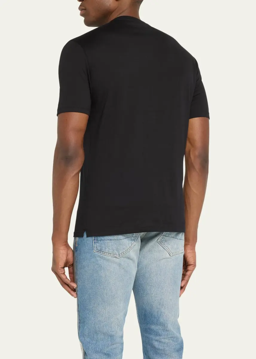 Cesare Attolini Men's Cotton Crew T-Shirt | Thumbnail 3 Cesare Attolini Men's Cotton Crew T-Shirt | Thumbnail 3