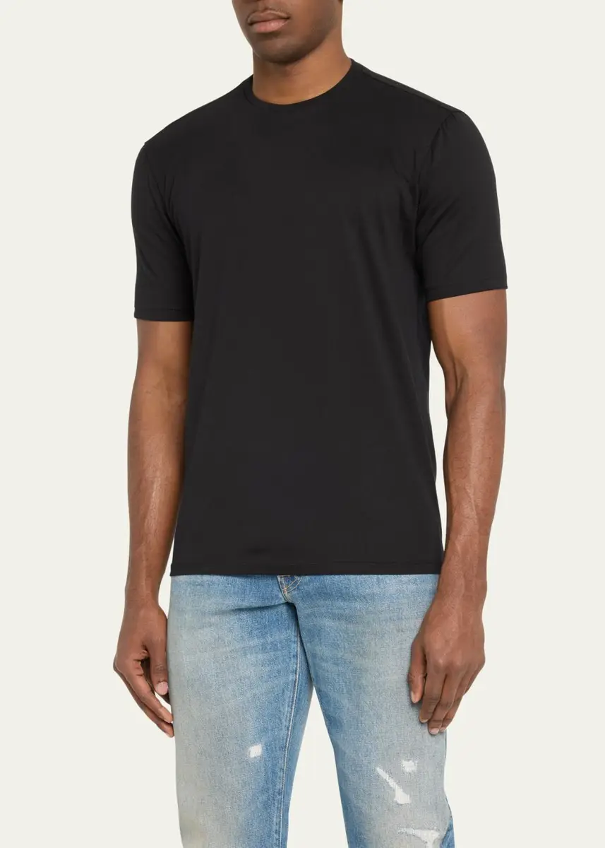 Cesare Attolini Men's Cotton Crew T-Shirt | Thumbnail 4 Cesare Attolini Men's Cotton Crew T-Shirt | Thumbnail 4