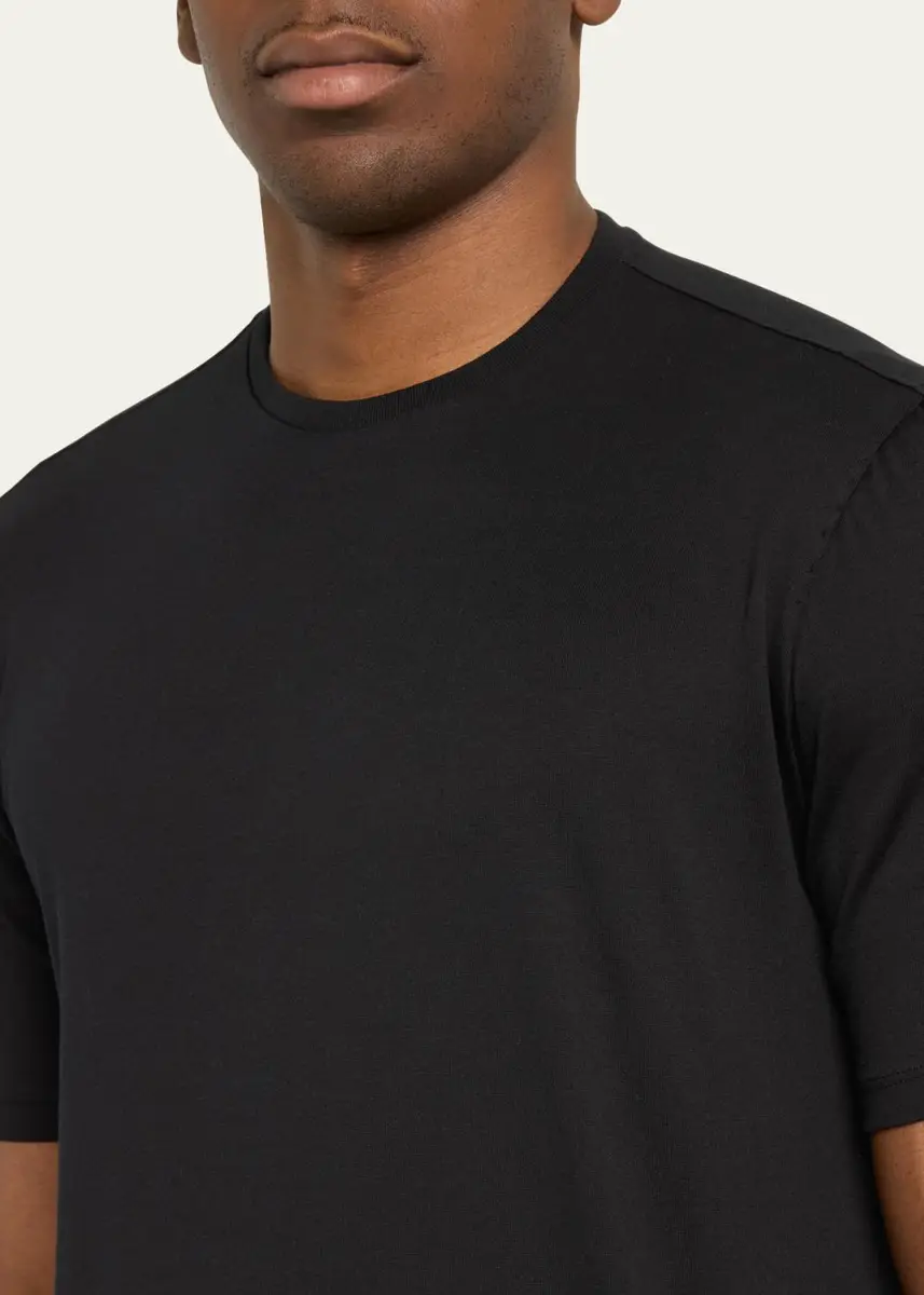 Cesare Attolini Men's Cotton Crew T-Shirt | Thumbnail 5 Cesare Attolini Men's Cotton Crew T-Shirt | Thumbnail 5