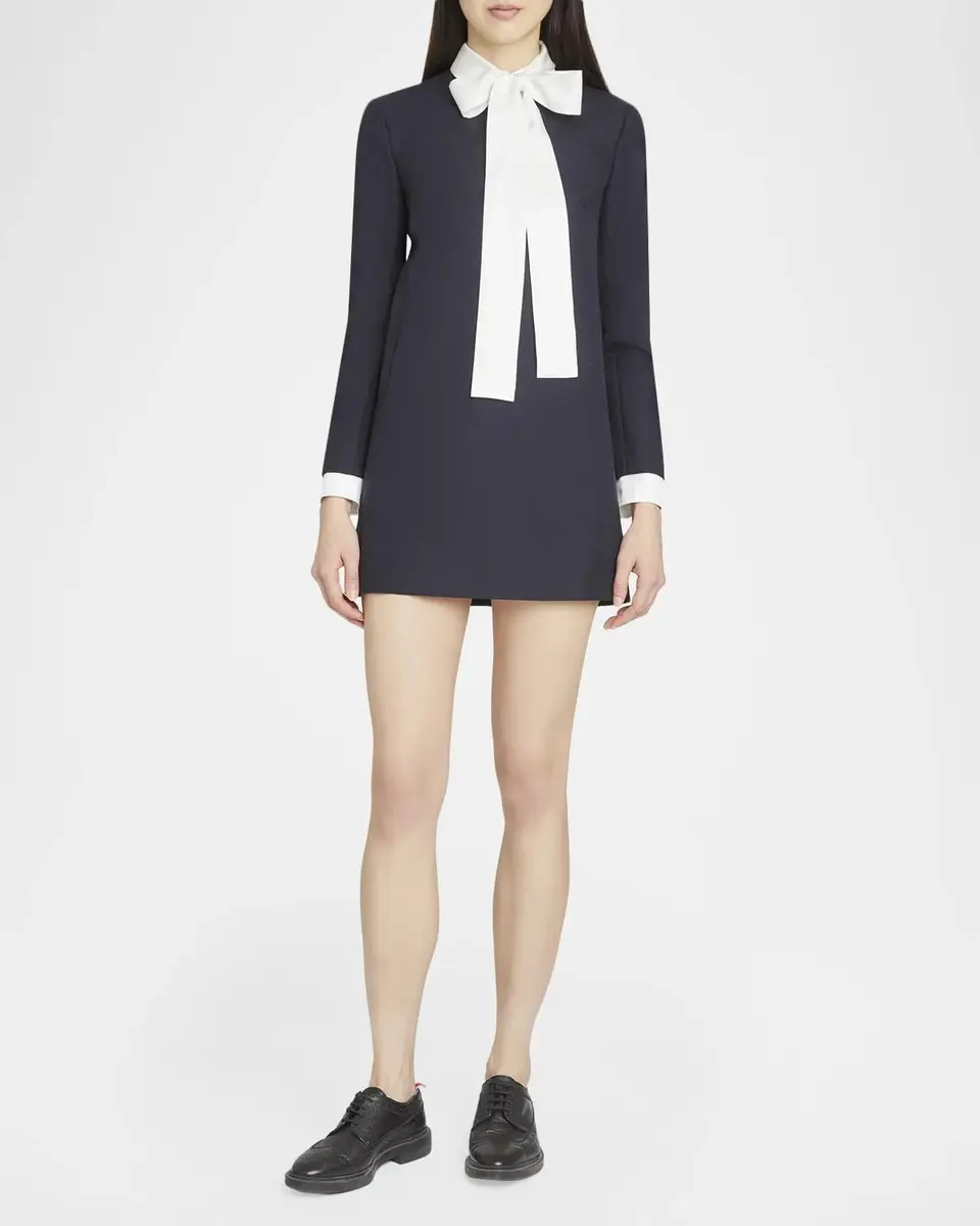 Thom Browne Tie-Neck Straight Shift Dress | Thumbnail 2 Thom Browne Tie-Neck Straight Shift Dress | Thumbnail 2