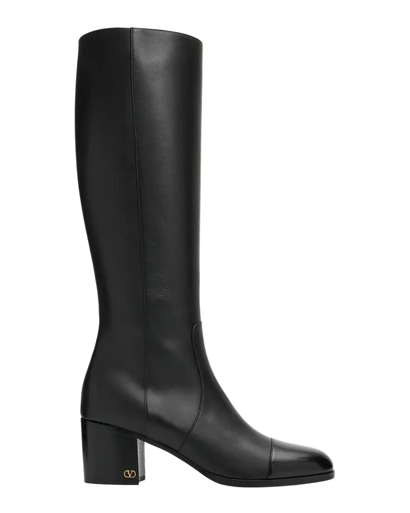 Valentino Garavani 60mm Zimmy Leather Knee-High Boots | Image 1 Valentino Garavani 60mm Zimmy Leather Knee-High Boots | Image 1