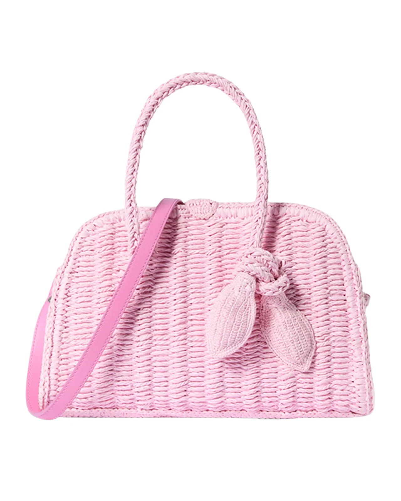 Jacquemus Turismo Small Raffia Top-Handle Bag