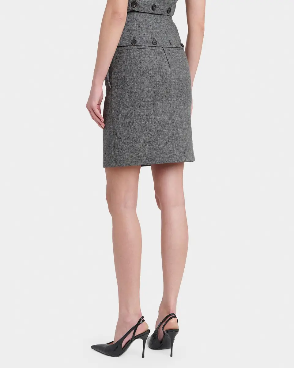 Ferragamo Double-Breasted Mouline Wool Mini Skirt | Thumbnail 3 Ferragamo Double-Breasted Mouline Wool Mini Skirt | Thumbnail 3