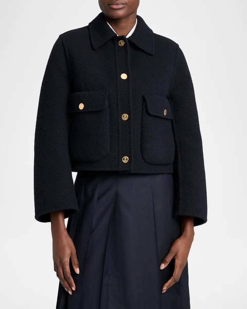 Thom Browne Brushed Wool Single-Breasted Jacket | Thumbnail 4 Thom Browne Brushed Wool Single-Breasted Jacket | Thumbnail 4