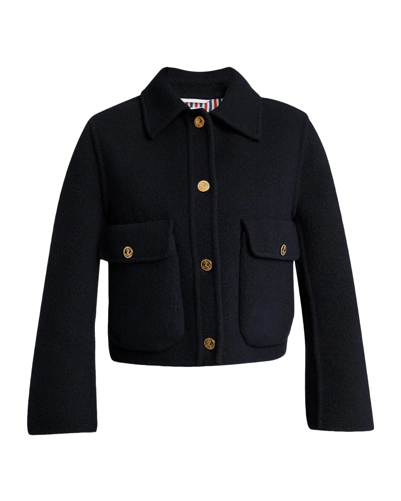 Brushed Wool Single-Breasted Jacket