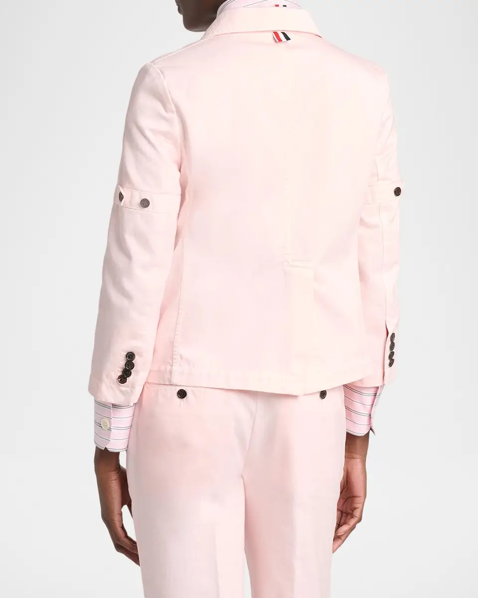 Thom Browne Single-Breasted Denim Shrunken Sport Coat | Thumbnail 3