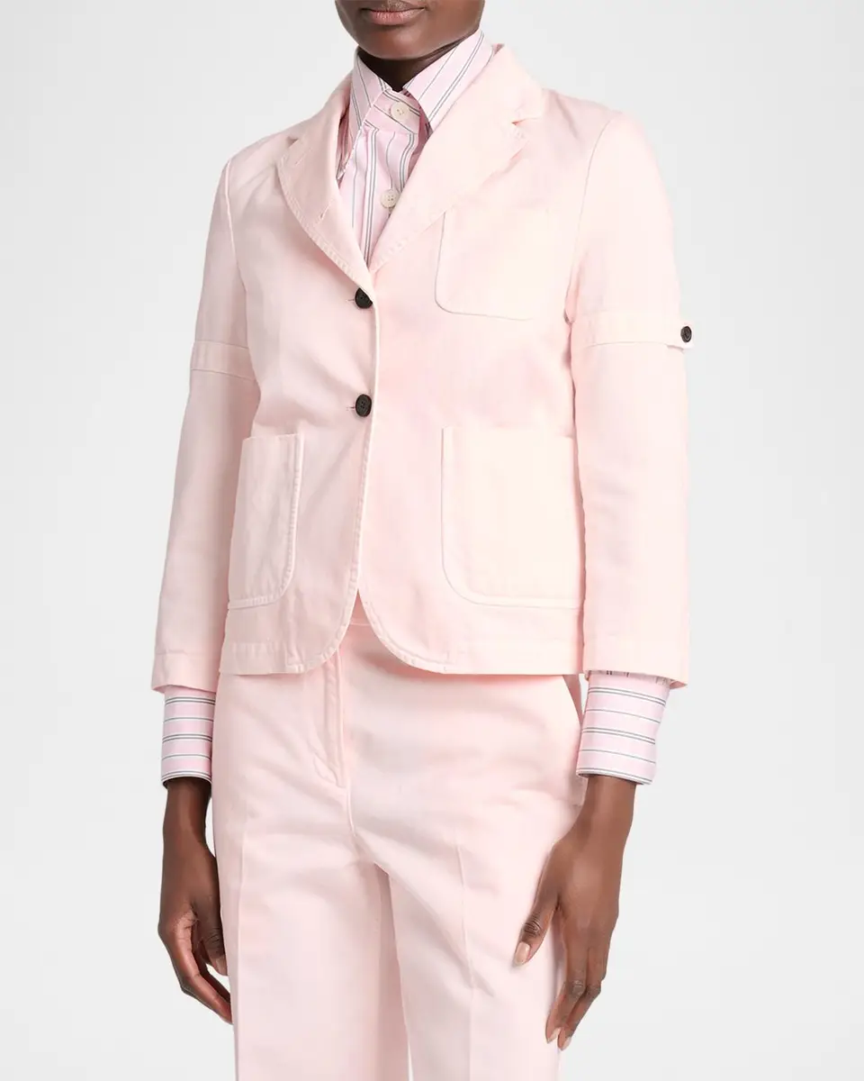 Thom Browne Single-Breasted Denim Shrunken Sport Coat | Thumbnail 4