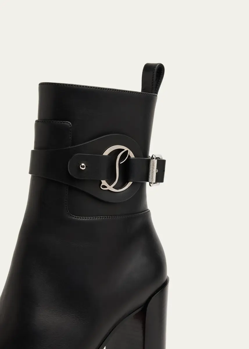 Christian Louboutin 100mm Dianouchett Leather Red Lug Sole Ankle Boots | Thumbnail 3