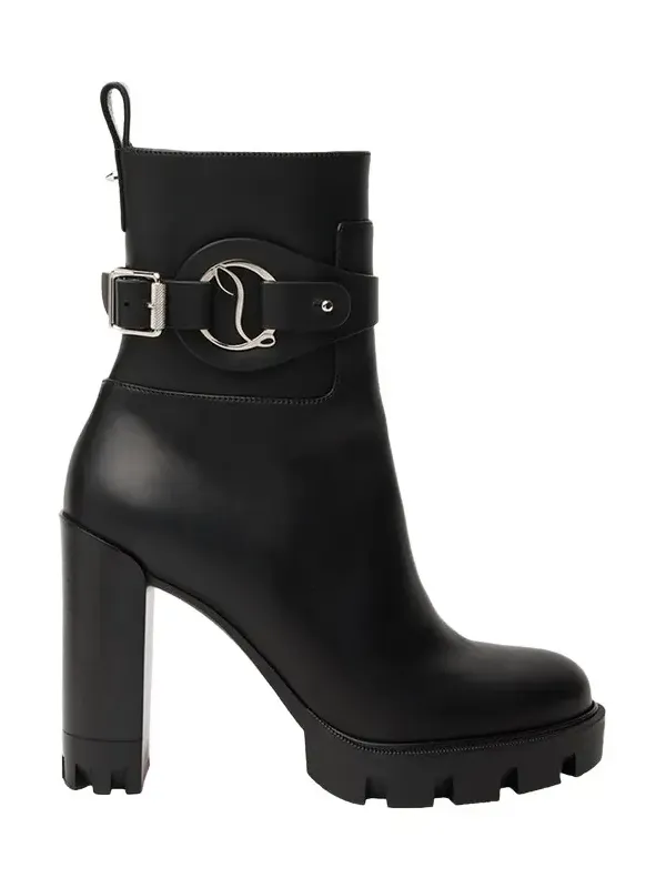 100mm Dianouchett Leather Red Lug Sole Ankle Boots 100mm Dianouchett Leather Red Lug Sole Ankle Boots