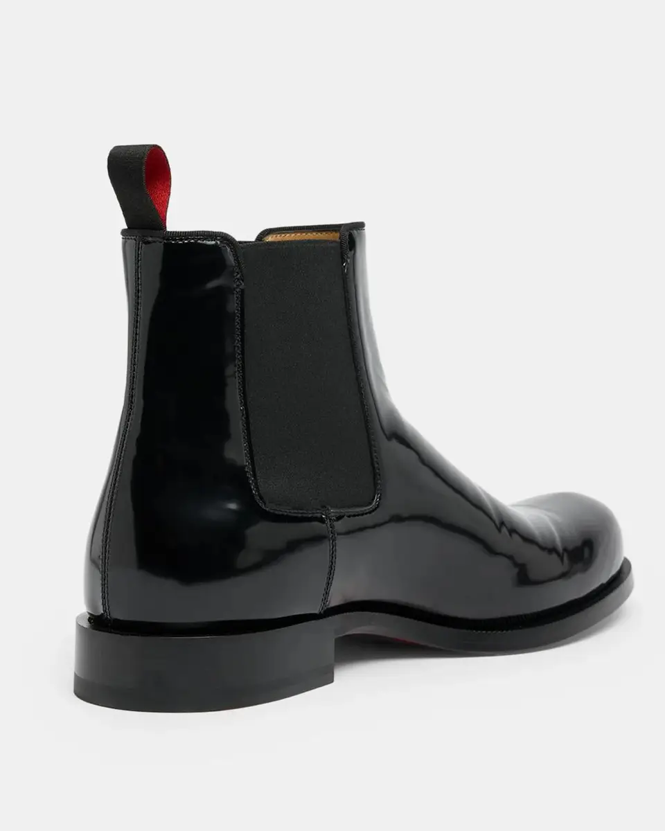 Christian Louboutin Men's Choucair Patent Leather Chelsea Boots | Thumbnail 2