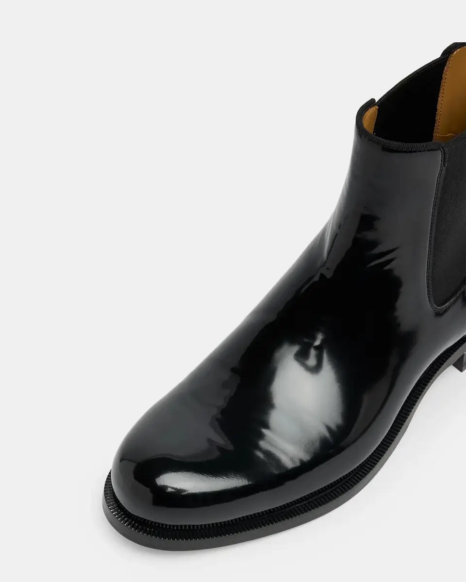 Christian Louboutin Men's Choucair Patent Leather Chelsea Boots | Thumbnail 3