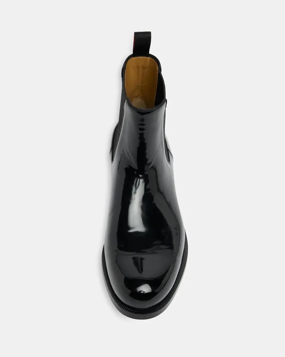Christian Louboutin Men's Choucair Patent Leather Chelsea Boots | Thumbnail 4