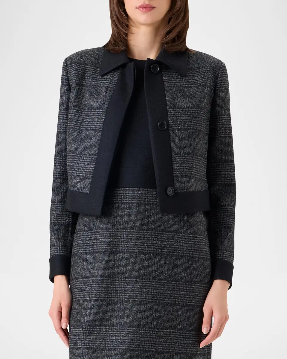 Akris Lewitt Prince of Whales Wool Short Jacket | Thumbnail 4 Akris Lewitt Prince of Whales Wool Short Jacket | Thumbnail 4