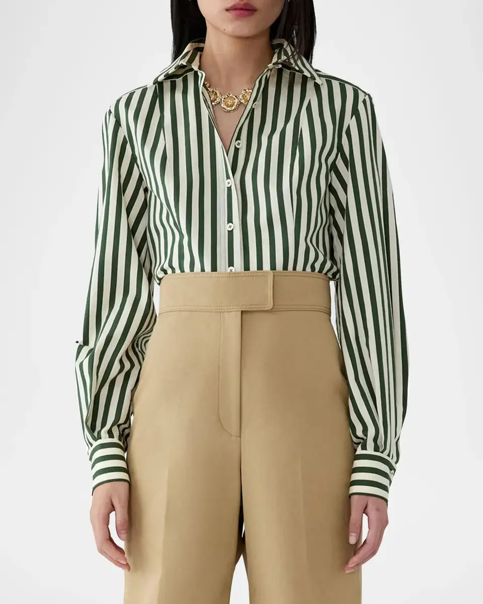 Carolina Herrera Isabella Striped Cotton Shirt | Thumbnail 4