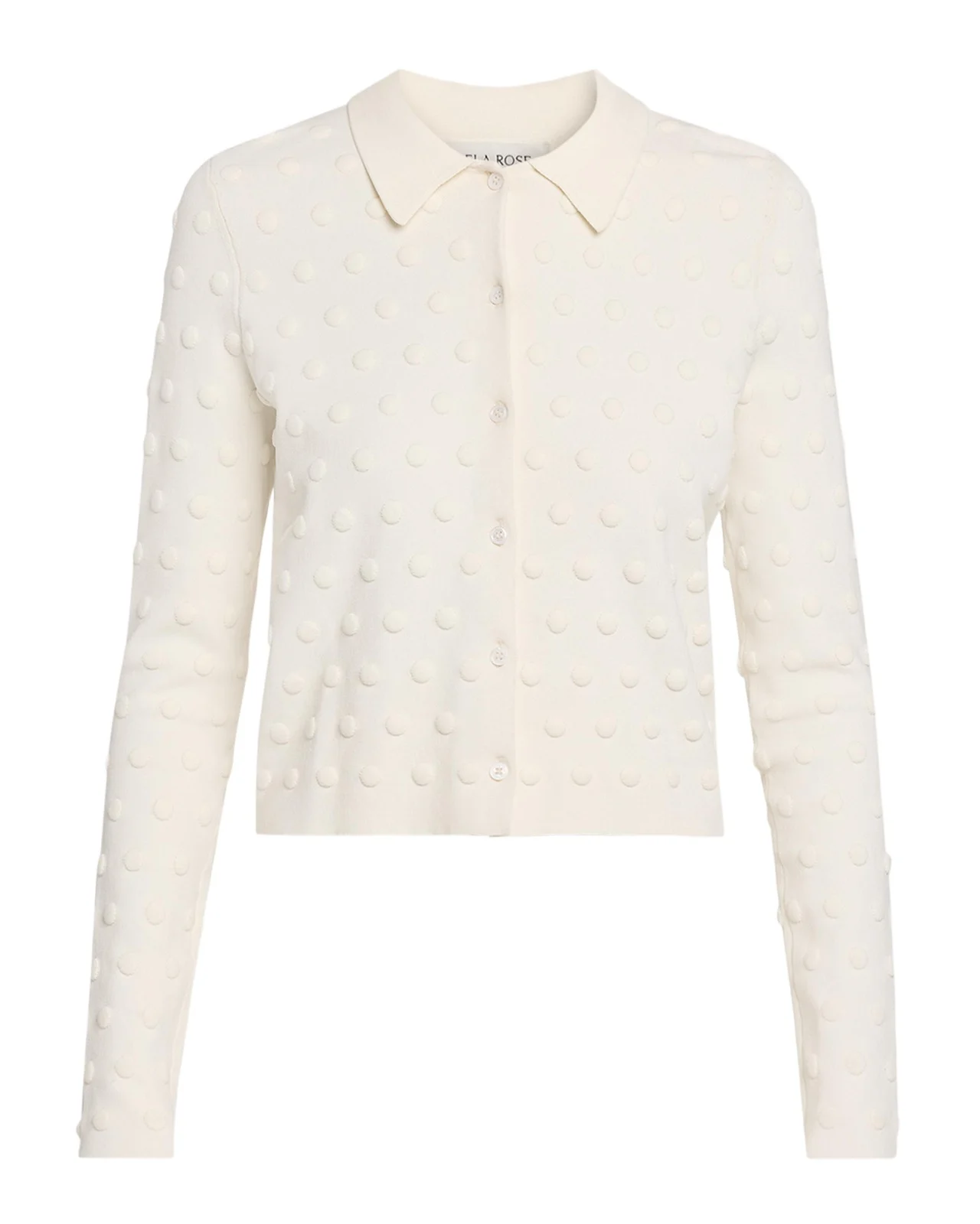 Pucker Dot Knit Collared Cardigan Pucker Dot Knit Collared Cardigan