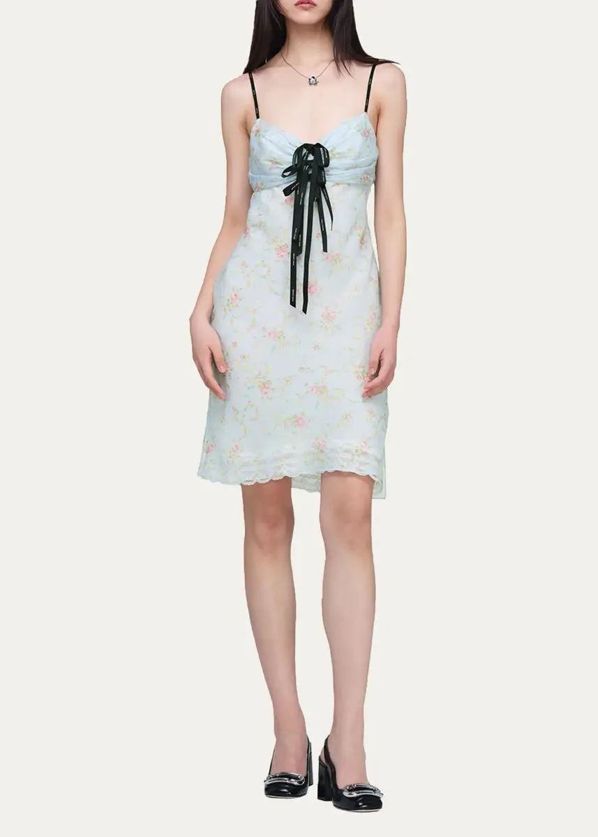Marc Jacobs Blurred Floral Chiffon Mini Slip Dress | Thumbnail 2 Marc Jacobs Blurred Floral Chiffon Mini Slip Dress | Thumbnail 2