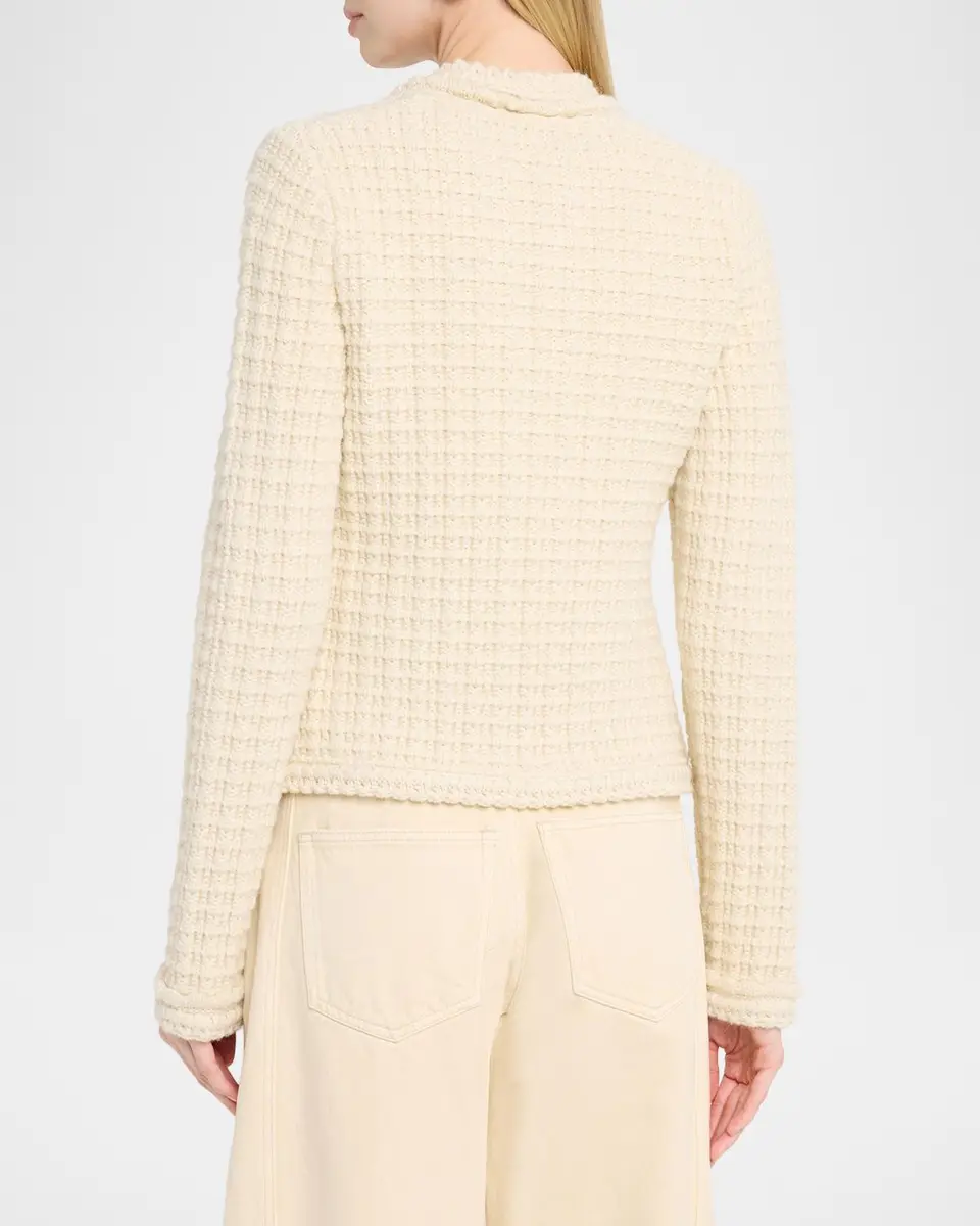 Isabel Marant Hortense Windowpane Knit Collarless Jacket | Thumbnail 3 Isabel Marant Hortense Windowpane Knit Collarless Jacket | Thumbnail 3