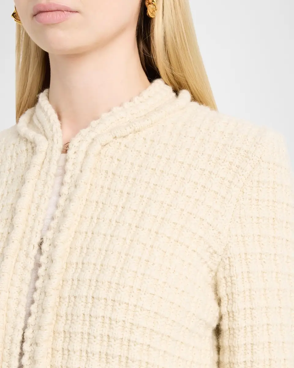 Isabel Marant Hortense Windowpane Knit Collarless Jacket | Thumbnail 5 Isabel Marant Hortense Windowpane Knit Collarless Jacket | Thumbnail 5