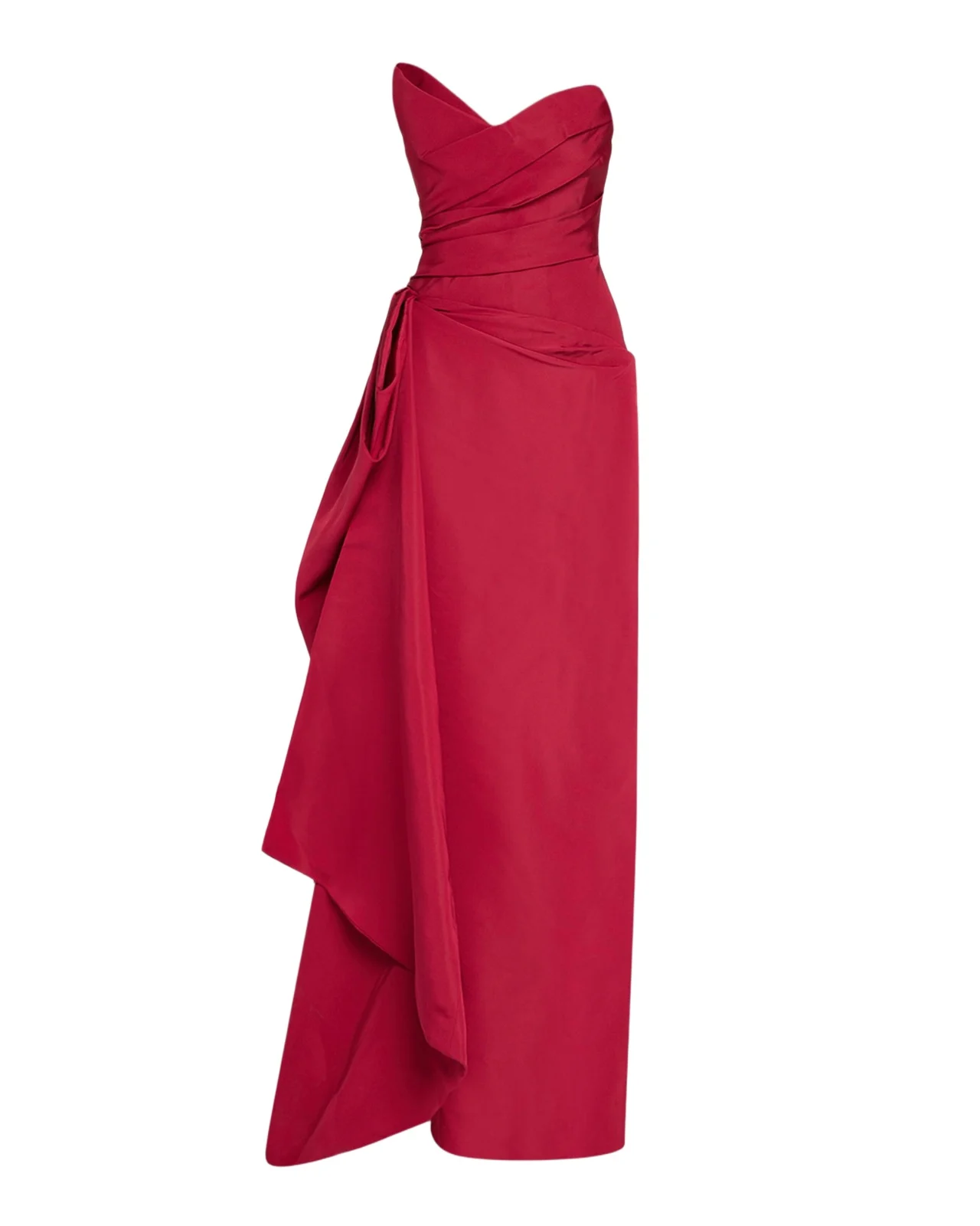 Strapless Sculptural Draped Silk Faile Gown Strapless Sculptural Draped Silk Faile Gown