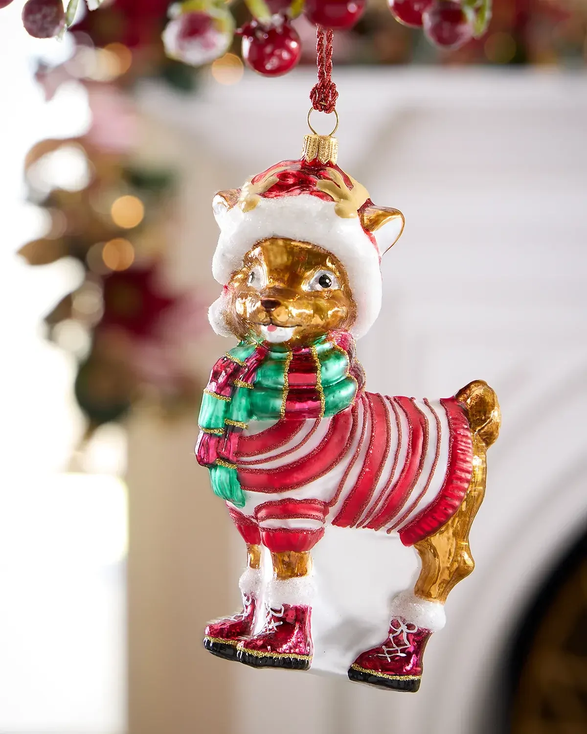 Exclusive Baby Reindeer in Sweater Christmas Ornament