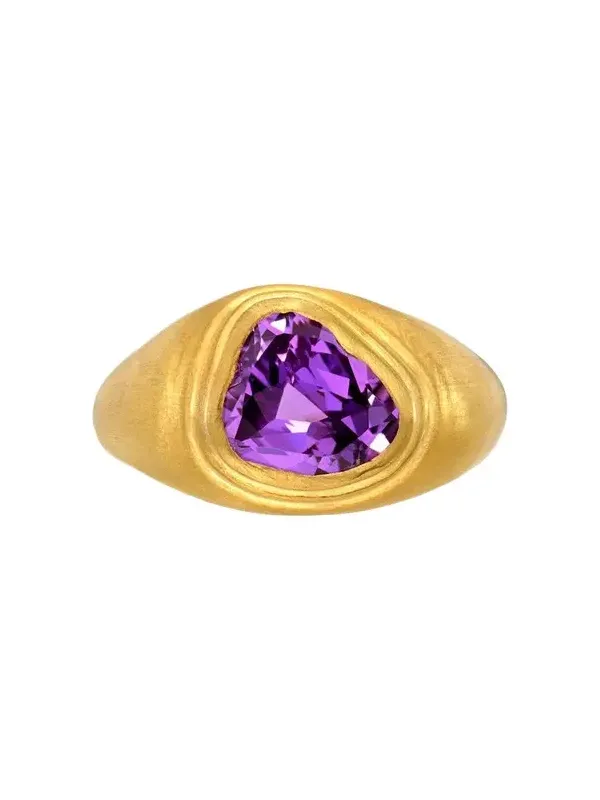 DARIUS 18K Freeform Purple Sapphire Ziggurat Ring