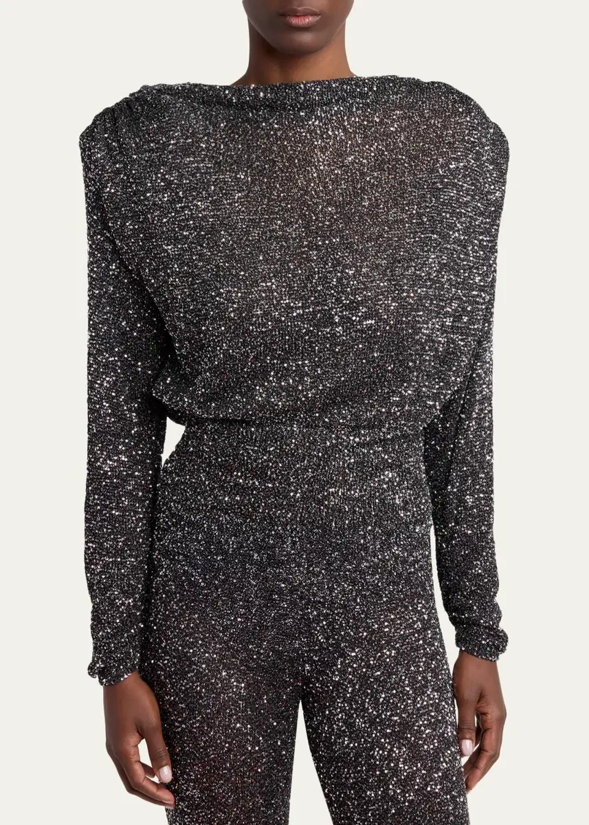 Valentino Garavani Sequined Dolman-Sleeve Sweater | Thumbnail 4 Valentino Garavani Sequined Dolman-Sleeve Sweater | Thumbnail 4