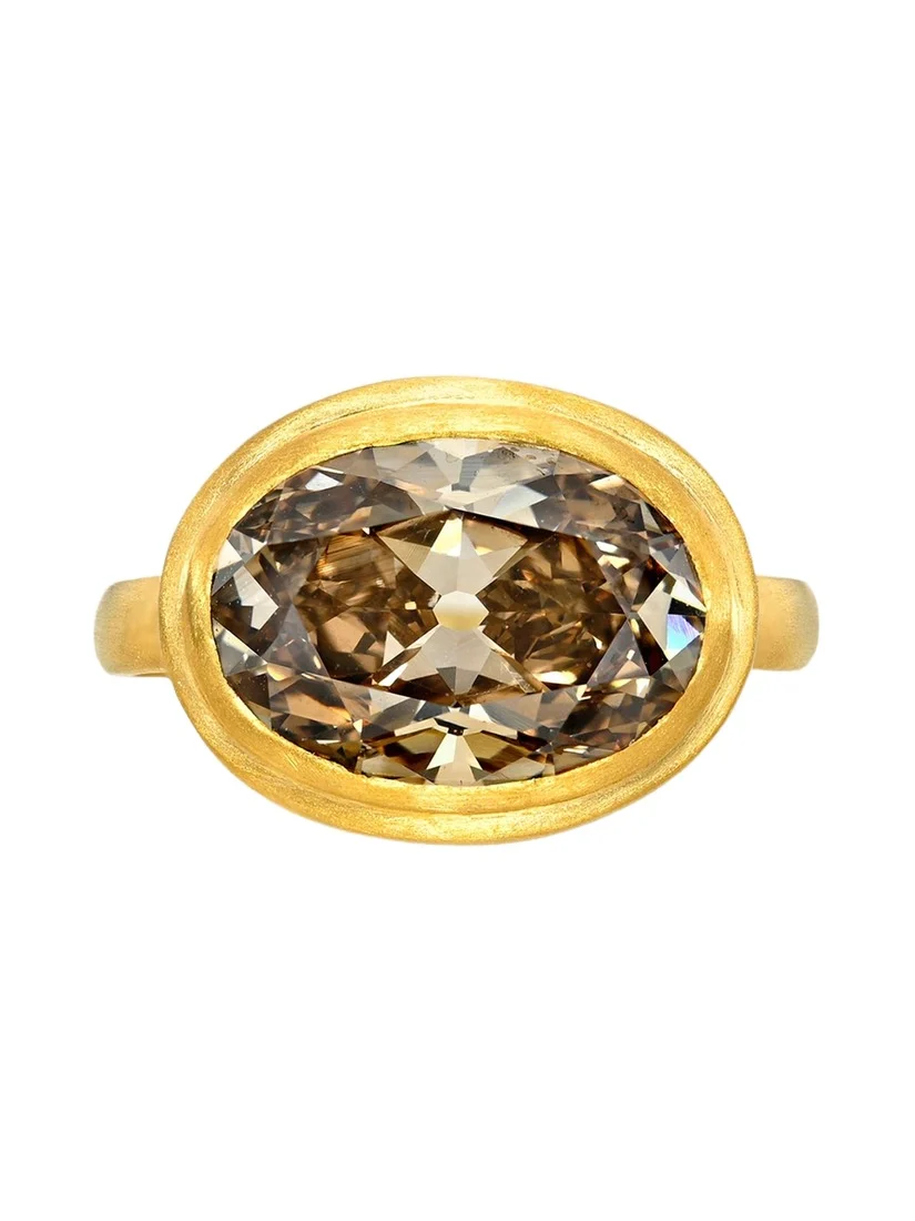DARIUS One-of-a-Kind 18K Orange-Brown Diamond Ziggurat Ring