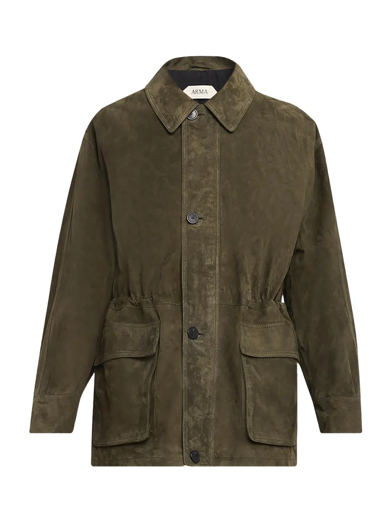 ARMA Maeve Drawstring Lambskin Suede Jacket