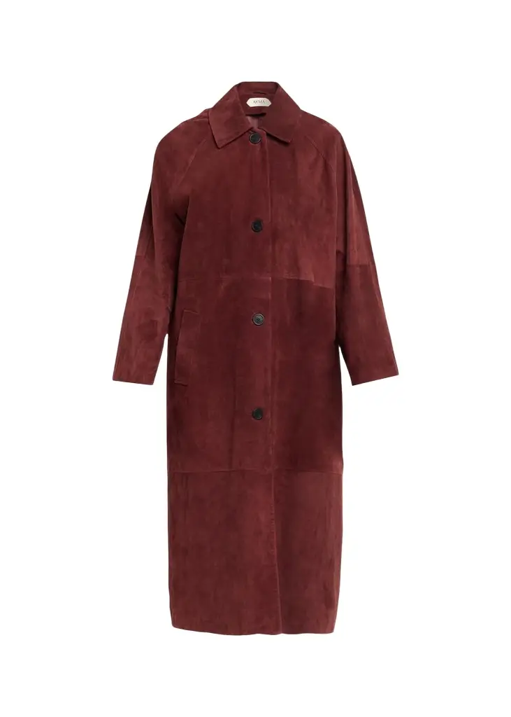 ARMA Judy Button-Front Suede Coat