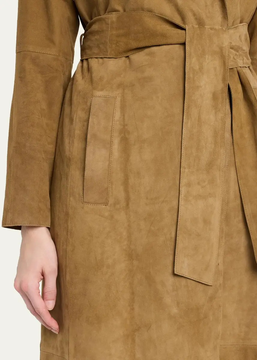 ARMA Yava Wrap-Front Lambskin Suede Coat | Thumbnail 5