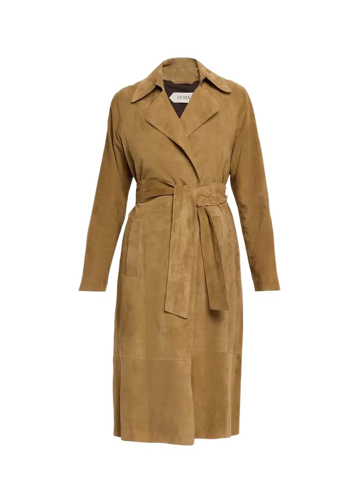 ARMA Yava Wrap-Front Lambskin Suede Coat | Image 1 ARMA Yava Wrap-Front Lambskin Suede Coat | Image 1