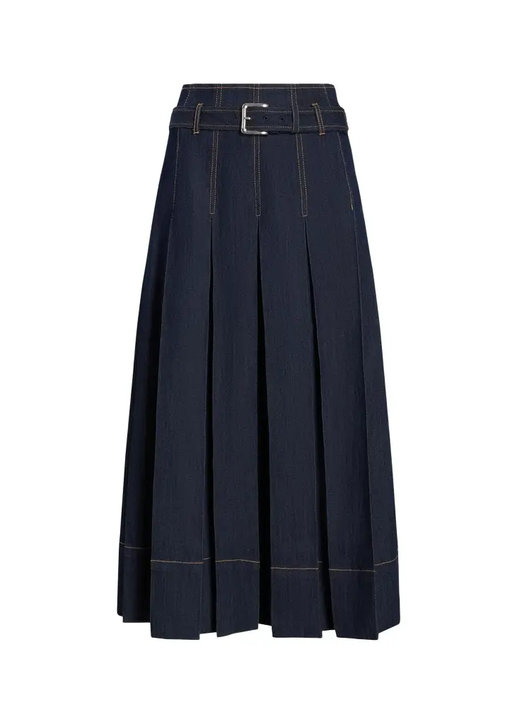 Cinq à Sept Rylee Pleated A-Line Midi Skirt | Image 1 Cinq à Sept Rylee Pleated A-Line Midi Skirt | Image 1