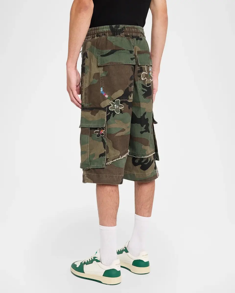 Nahmias Floral-Appliqué Camo Cargo Shorts | Thumbnail 3 Nahmias Floral-Appliqué Camo Cargo Shorts | Thumbnail 3