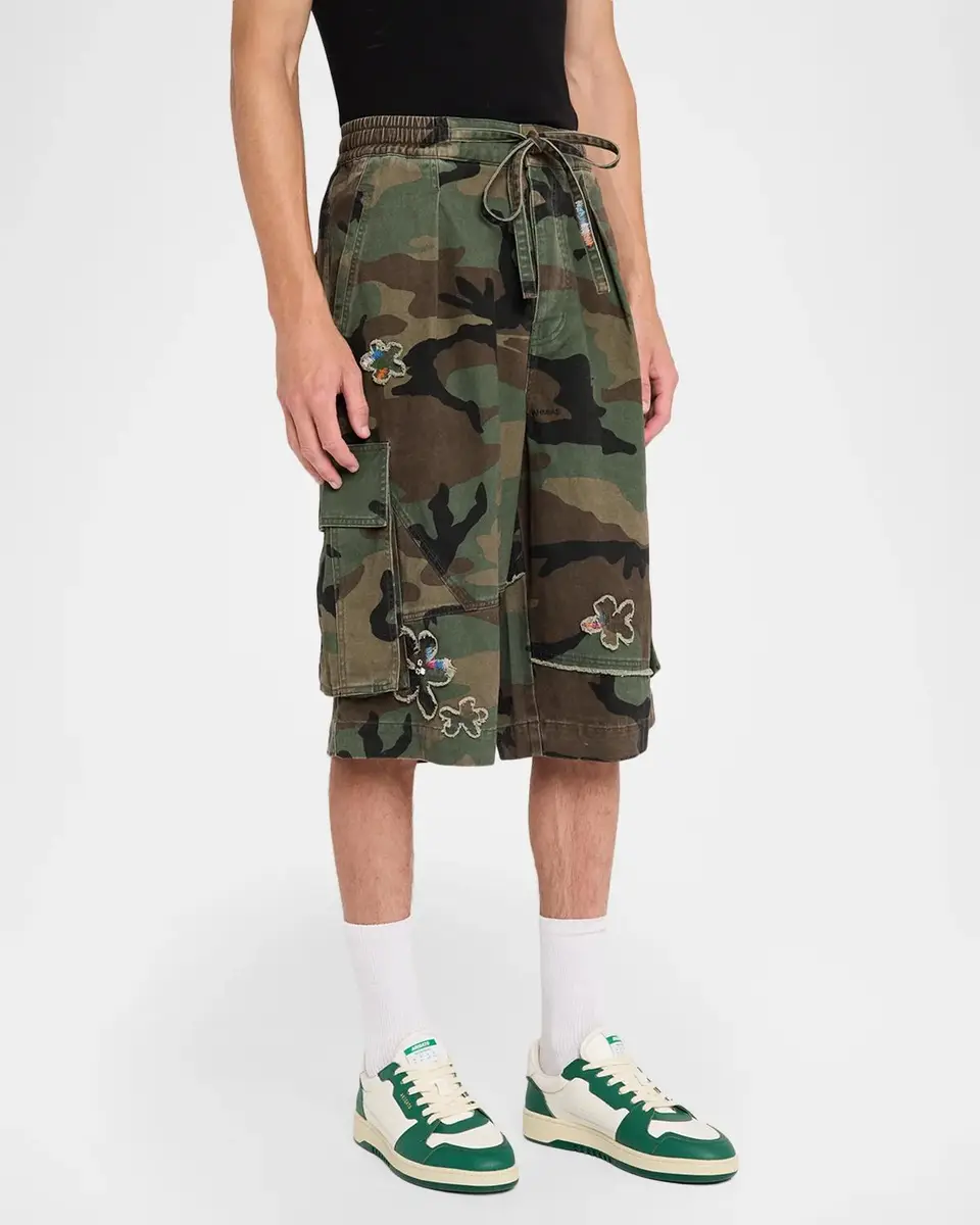 Nahmias Floral-Appliqué Camo Cargo Shorts | Thumbnail 4 Nahmias Floral-Appliqué Camo Cargo Shorts | Thumbnail 4