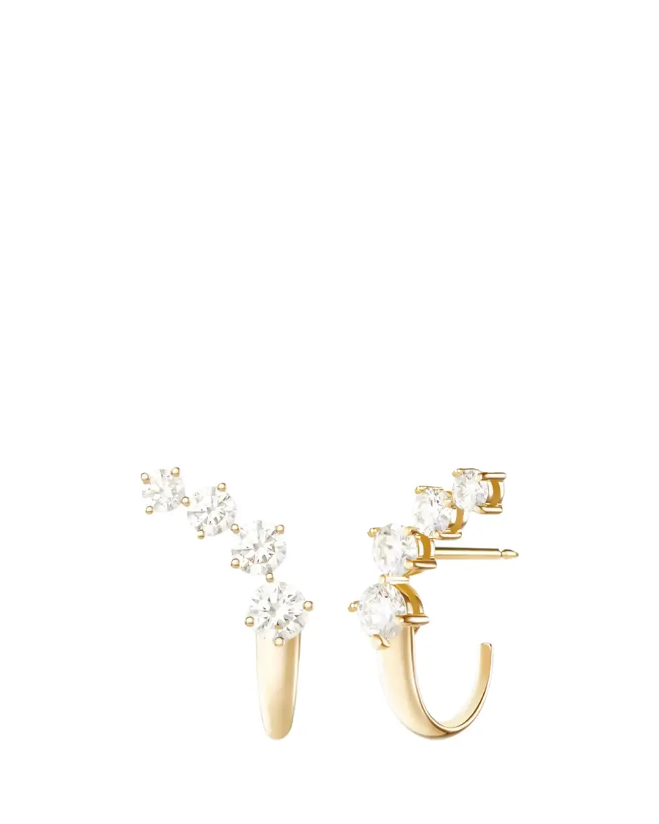 Melissa Kaye 18K Yellow Gold Aria Dagger Huggie Earrings with Diamonds | Thumbnail 2 Melissa Kaye 18K Yellow Gold Aria Dagger Huggie Earrings with Diamonds | Thumbnail 2