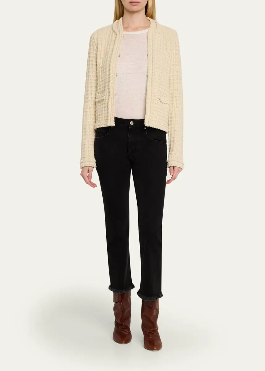Isabel Marant Hortense Windowpane Knit Collarless Jacket | Thumbnail 2 Isabel Marant Hortense Windowpane Knit Collarless Jacket | Thumbnail 2