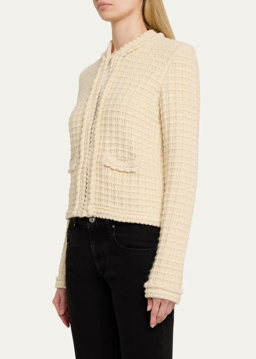 Isabel Marant Hortense Windowpane Knit Collarless Jacket | Thumbnail 4 Isabel Marant Hortense Windowpane Knit Collarless Jacket | Thumbnail 4